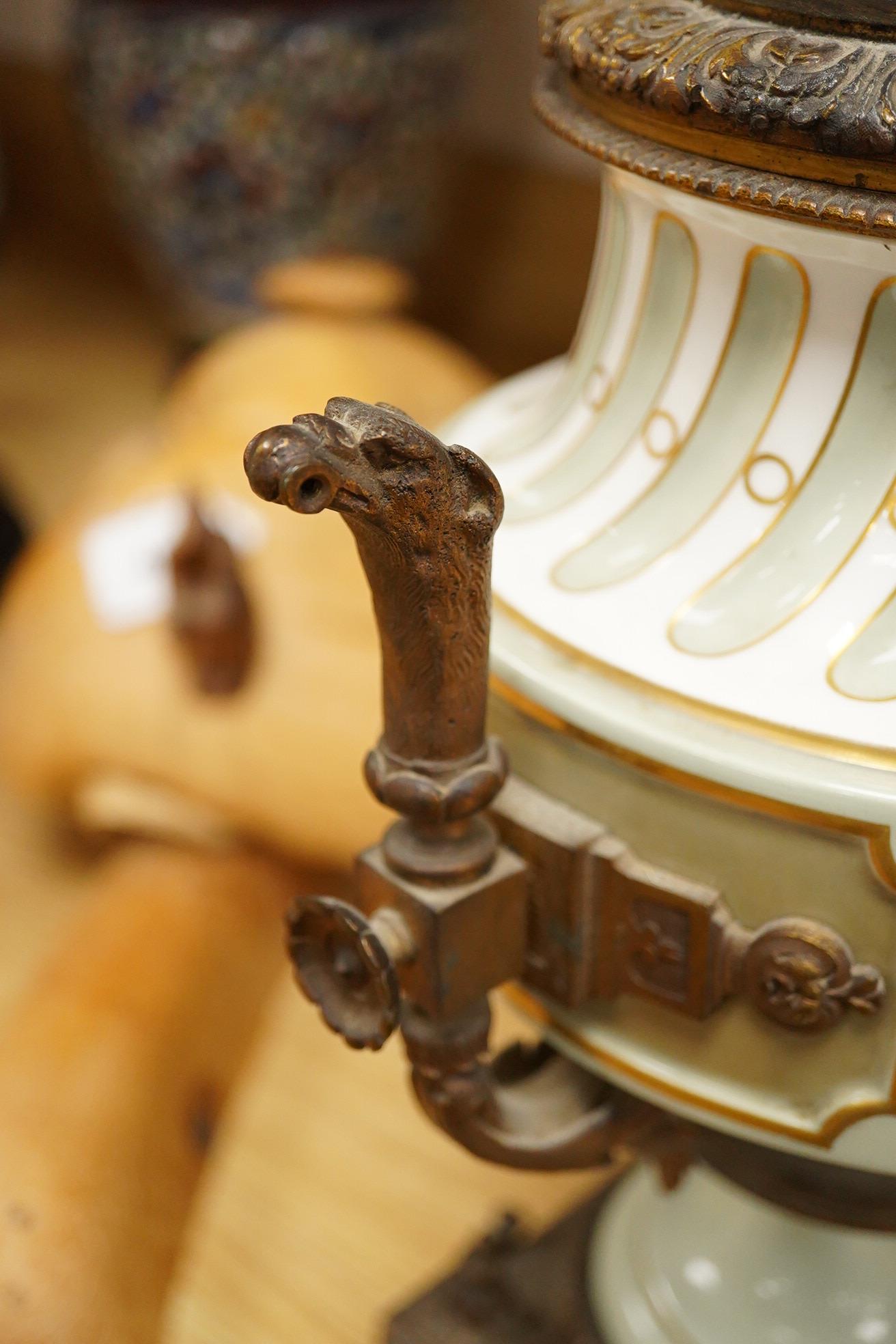 A cut glass chandelier